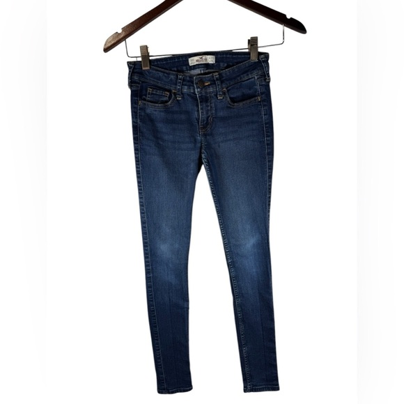 Hollister women's fully fitted ankle pant in blue size w23 L 29 Juniors - Picture 6 of 11